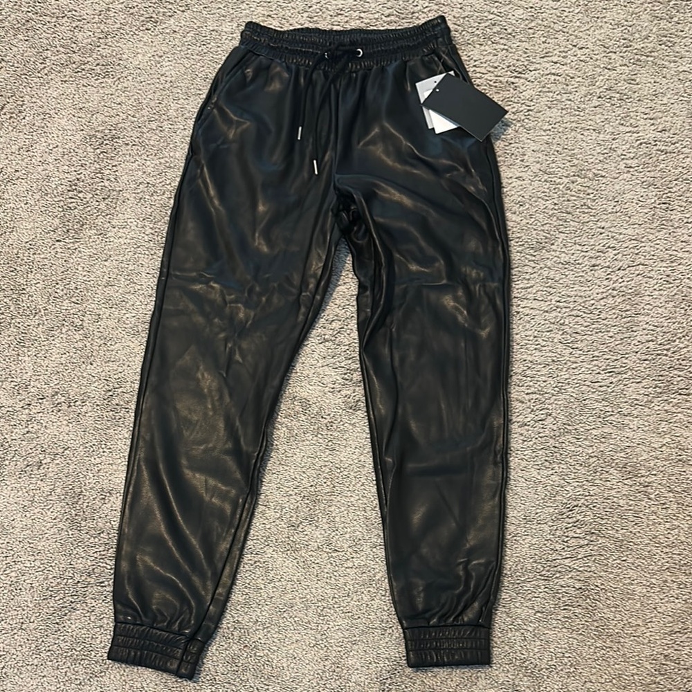 Bagatelle Black Faux Leather Pants